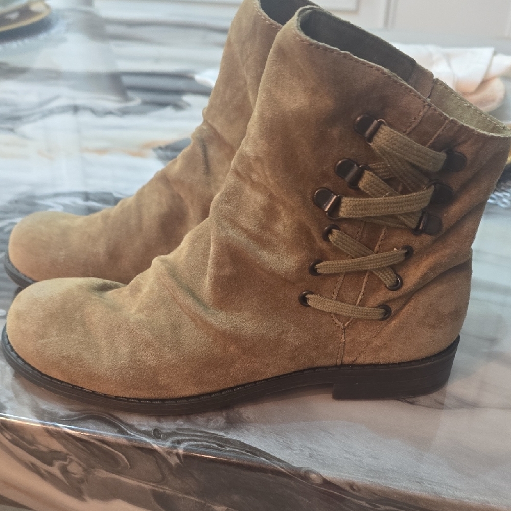 Nine West Brown Lace-Up Suede Boots